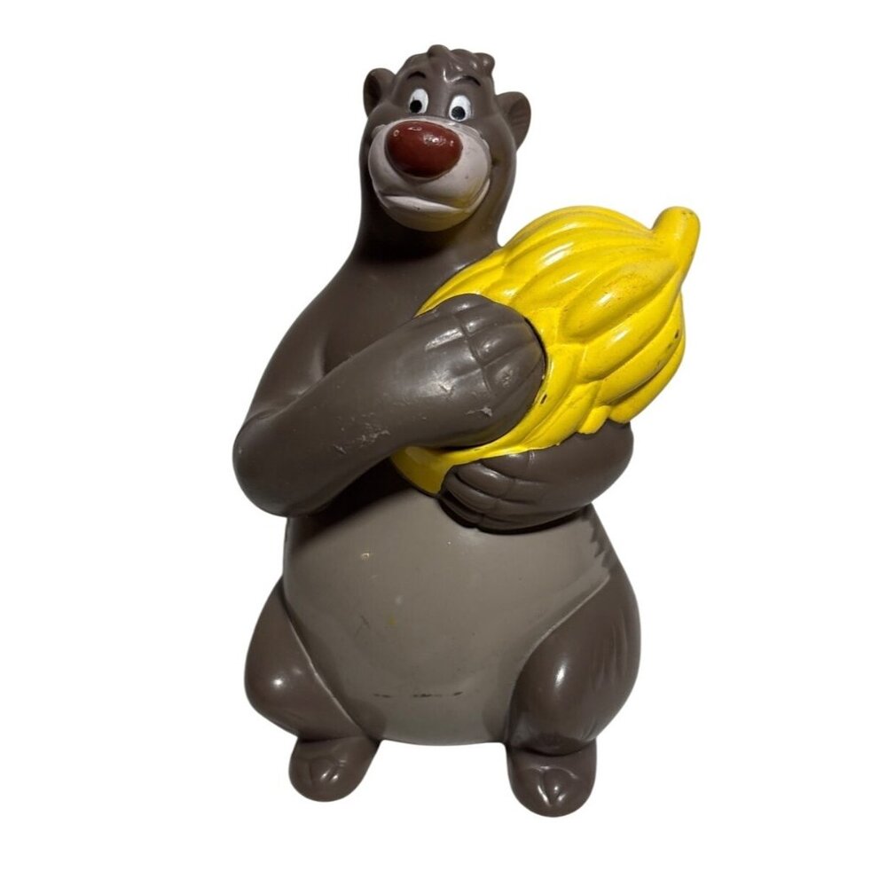 Disney McDonald’s Baloo Figurine Holding Bananas Brown/Yellow Plastic Vintage